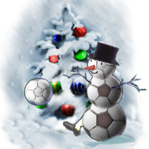 Cartes Pour Fêtes Annuelles Soccer Ball Snowman Noël