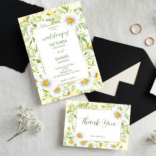 Invitation Fleurs de printemps de marguerite sauvage mariage 