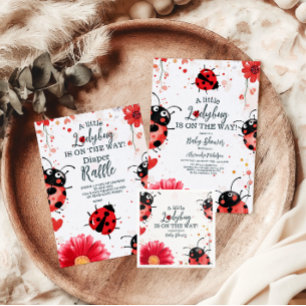 Carte D'accompagnement Boho Little Ladybug Baby shower Livres pour bébé