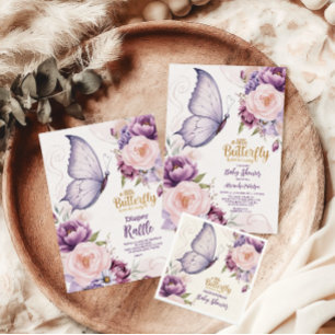 Carte D'accompagnement Papillon floral rose pourpre Livres pour filles po