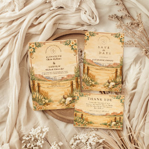 Invitation Mariage rustique dans le désert occidental