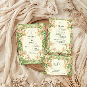 Carte De Remerciements Mariage de pois doux rose Art nouveau