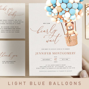 Bear Balloons Baby shower Tous en une invitation