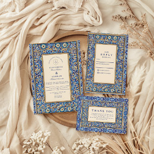 Invitation Mariage islamique en mosaïque bleue
