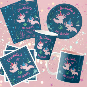 Joli Axolotl Anniversaire Invitation