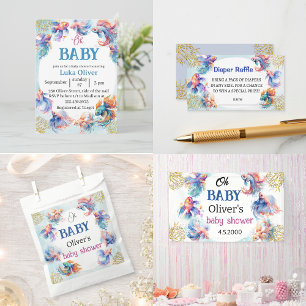 Invitation oh bébé sous le baby shower de poisson de mer