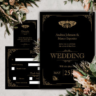 faire-part de mariage gothique de tatouage de 3 en
