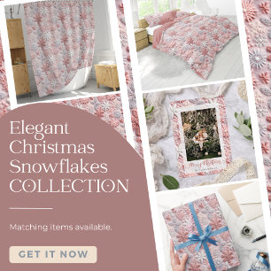 Petite Chaussette De Noël Élégant Snowflakes rose Noël