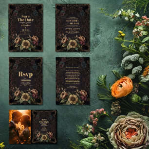 Save The Date Royal Victorian gothique Floral Mariage