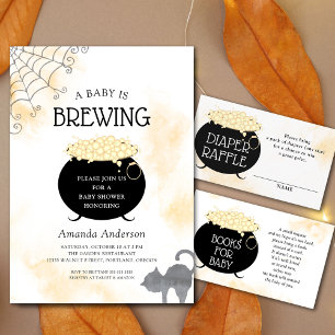 Invitation Un bébé brasse un Baby shower d'Halloween neutre