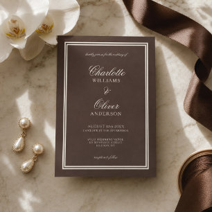 Tenture Mariage Classique Brun Foncé Vieille Fortune 