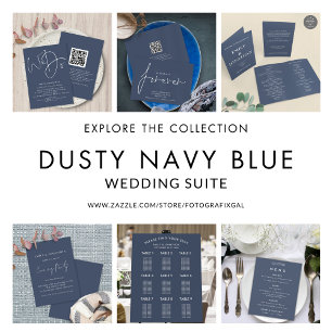 Invitation Dusty Navy Blue Mariage soirée