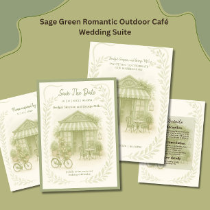 Serviette En Papier café mariage extérieur vert romantique