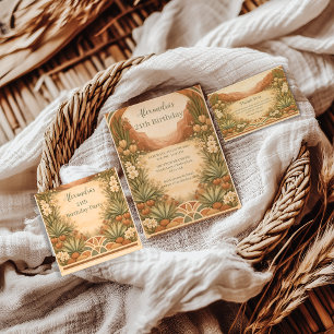 Carte De Remerciements Jardin de fleurs sauvages du désert pour anniversa