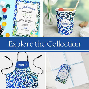 Invitation Rainbow Art Paint Birthday Party Boy