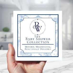 Serviette En Papier Serviettes de toile de Jouy bleue pour Baby Shower