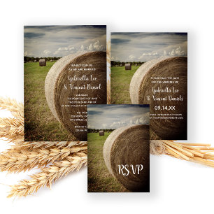 Mariage Ranch de Hay Bales rustique RSVP