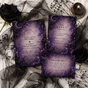 Carte De Remerciements Mariage gothique violet gothique