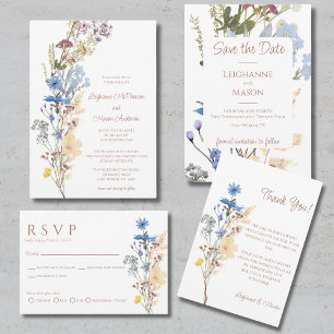 Carte De Remerciements Mariage fleur sauvage