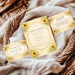Invitation Jardin de tournesols vintage pour la fête de maria