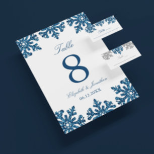 Invitation Bleu Flocon de neige Mariage d'hiver