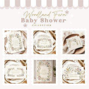 Invitation Baby shower Boho Woodland Fern