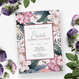 Invitation Élégante Garden Floral Aquarelle Baby Shower de Ma