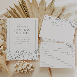 Invitation Peony Garden Dusty Sage Green Fête des mariées Flo