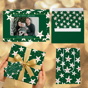 Kerstster Kerstpatroon Cadeaupapier