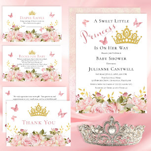 Carte D'accompagnement Papillons de la Couronne Mouche de douche florale 