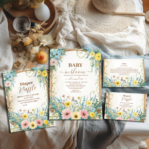 Baby in Bloom Blush & Blauwgroen Spring Diapper Ra Informatiekaartje