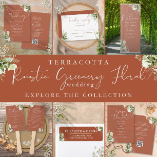 Invitation Terracotta Botanical Greenery Mariage photo