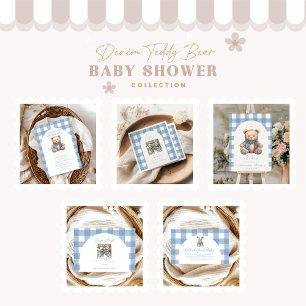 Invitation Baby shower Cute Denim