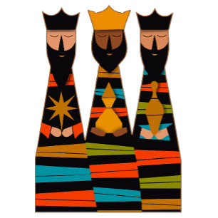 Cartes Pour Fêtes Annuelles Trois Sages Modernes de la Mi-Siècle