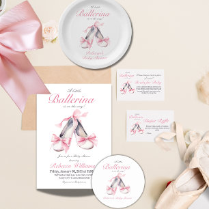 Carte D'accompagnement Petite Ballerina Pink Bow fille Baby shower couche