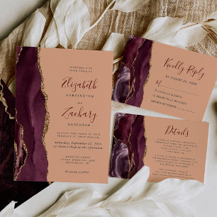 Invitation Mariage moderne de Porte Or Bourgogne