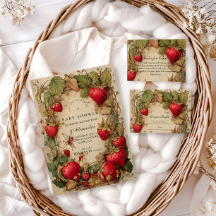 Serviette En Papier Fête de naissance Vintage Strawberry Garden Bébé