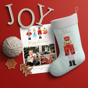 Cartes Pour Fêtes Annuelles Watercolor Christmas Nutcracker 3 Photo Collage