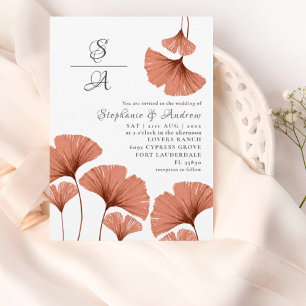 Papier Budget Calligraphie Terracotta Foliage Mariage