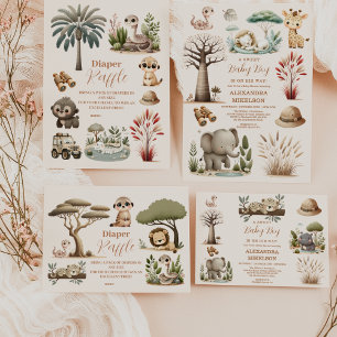 Serviette En Papier Tropical Jungle Safari Animaux Baby showers Garçon