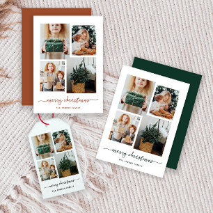 Cartes Pour Fêtes Annuelles Joyeux Noël   Modern Four Photo Collage