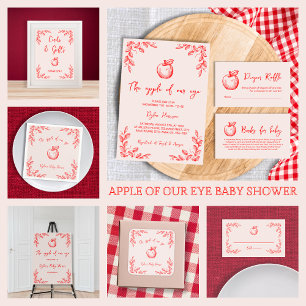 Invitation Pomme Tirée À La Main De Notre Baby shower D'Autom