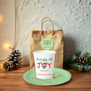Assiettes En Carton Ensemble du Baby shower de Noël de la joie