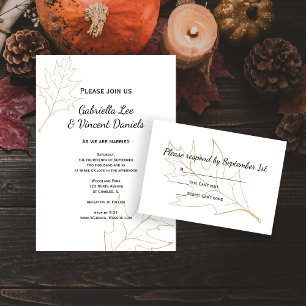 Invitation Mariage Feuille de chêne d'automne