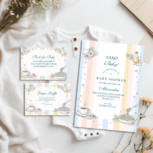 Italiaanse Café Doodle Baby Shower Servet