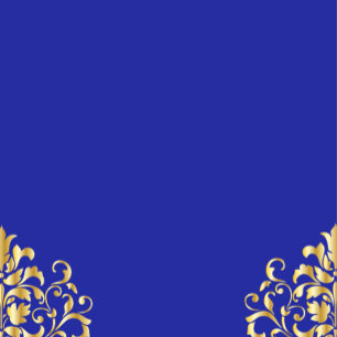 Invitation Elegant Gold et Blue Mariage damassé