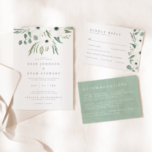 Carte D'accompagnement Hébergement Sage & Dusty Green Eucalyptus