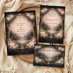 Save The Date Mariage Romantique Sombre Baroque