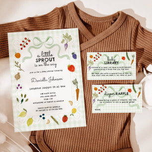 Boerenmarkt Gingham Boeken Voor Baby Bibliotheek Informatiekaartje