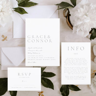 Invitation Classique gris clair Élégant Mariage de style mode